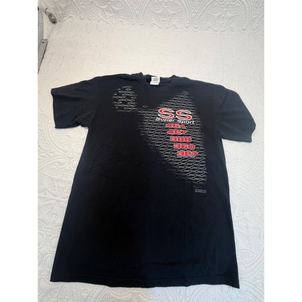 Chevrolet SS Super Sport Graphic T-Shirt Mens Medium Black 454 427 396 350 327